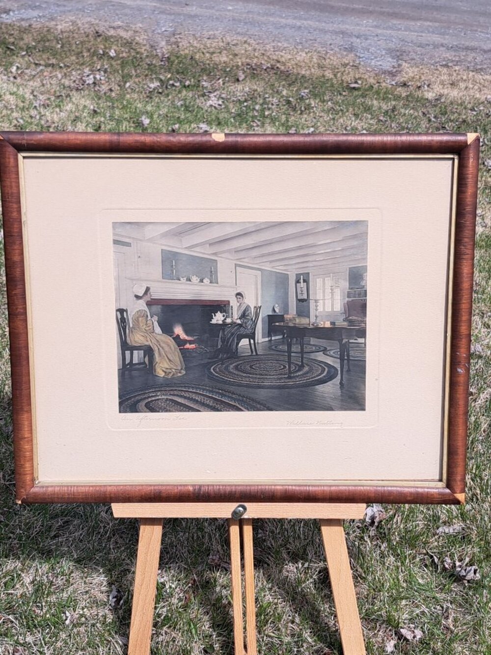 Wallace Nutting An Afternoon Tea Antique Signed Photo Print